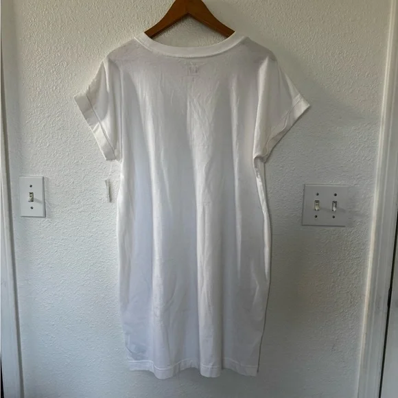 NWT Gap 100% Cotton Casual White T-Shirt Dress with Pocket Women’s Small - Picture 6 of 7